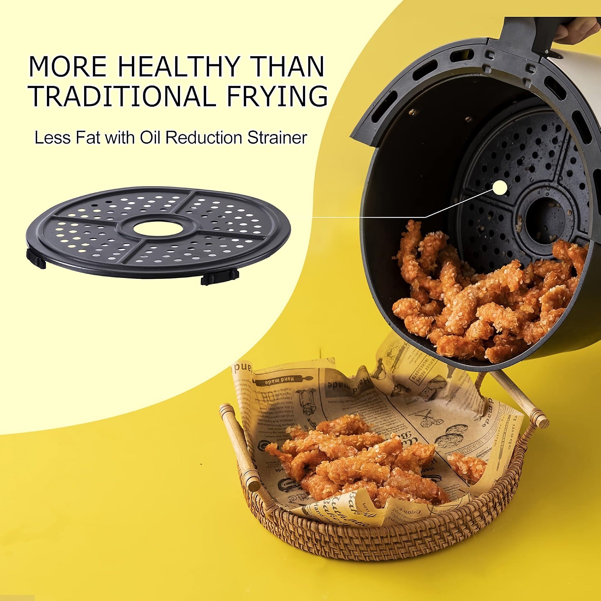 5L Air Fryer, 1400W Air Fryer with 8 Preset Modes, Dual-Knob Temperature Control & Timer, Non-Stick Basket, Recipe Book - HCAF2A001-5L 5L Air Fryer, 1400W Air Fryer with 8 Preset Modes, Dual-Knob Temperature Control & Timer, Non-Stick Basket, Recipe Book - HCAF2A001-5L